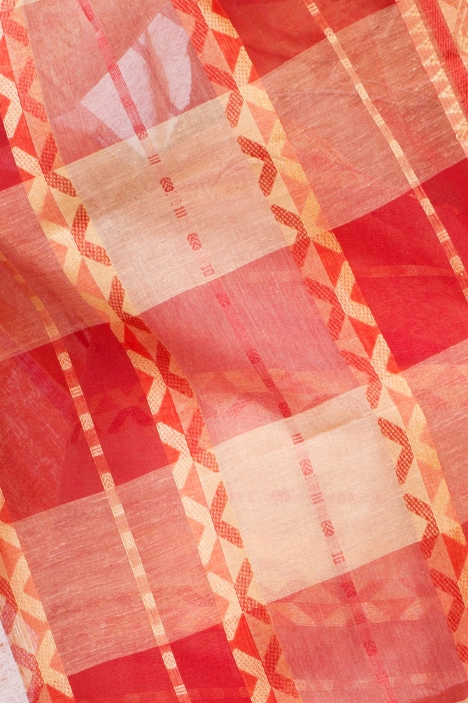 White Pure Cotton SonaJhuri Desiging Tant Saree (111)