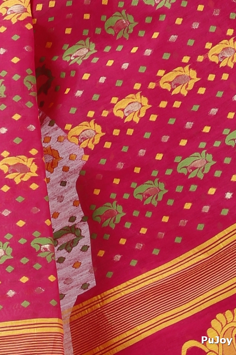 Maroon Pure Cotton Vani Jamdani Saree (1110)