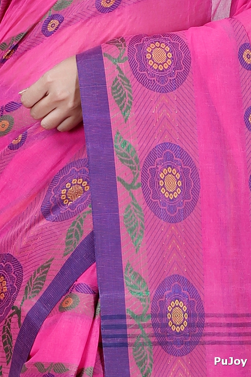 Pink Pure Cotton Uttara Tant Saree (1132)