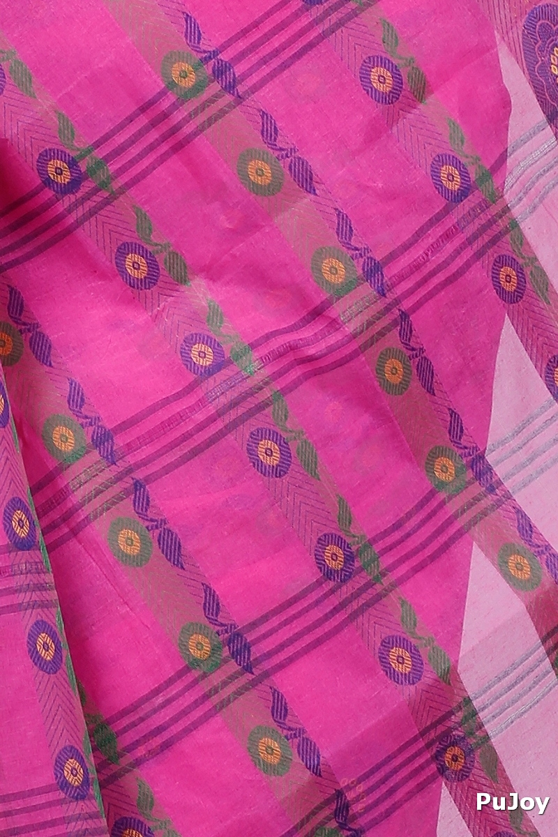 Pink Pure Cotton Uttara Tant Saree (1132)