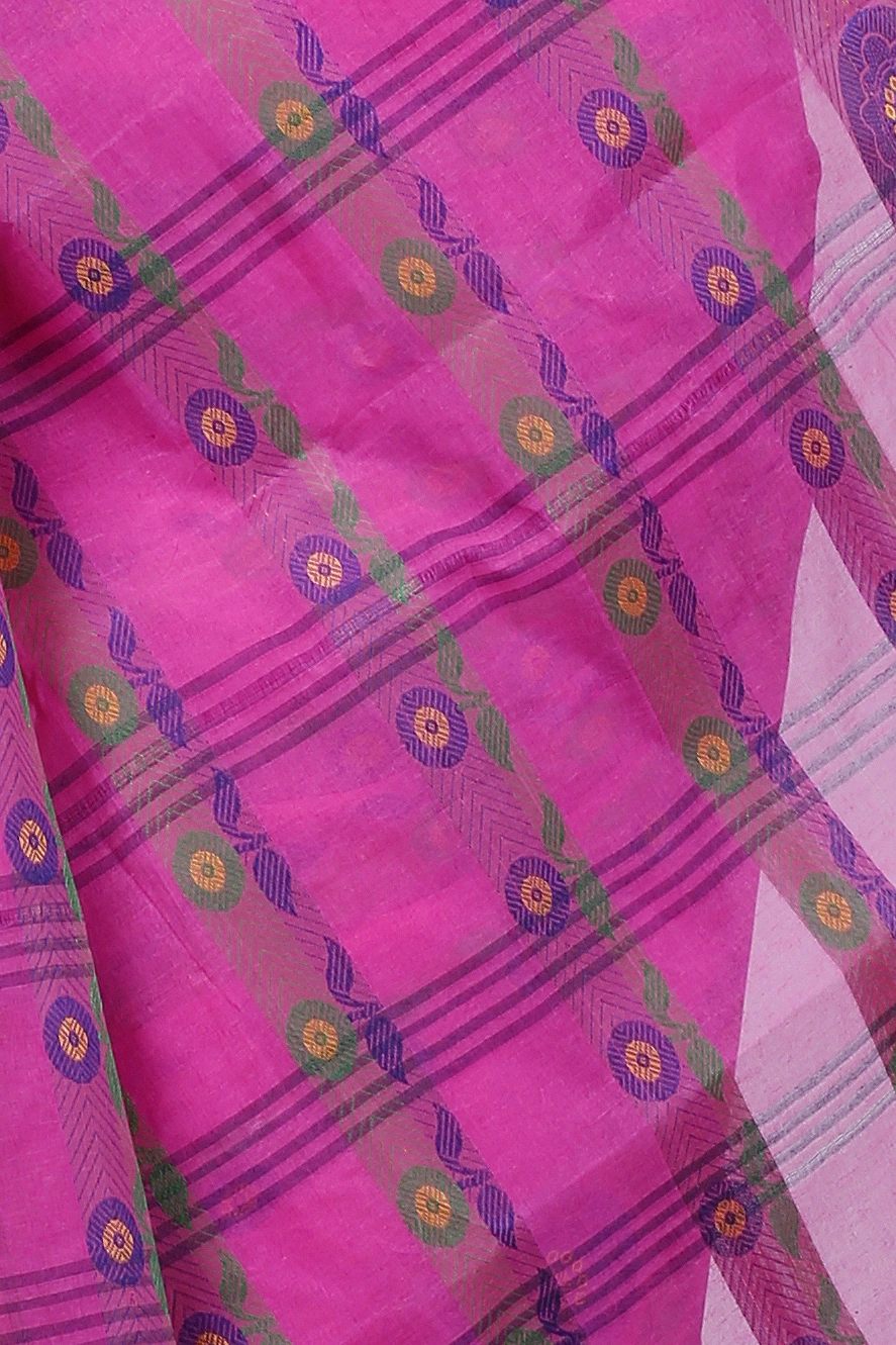 Pink Pure Cotton Uttara Tant Saree (1132)