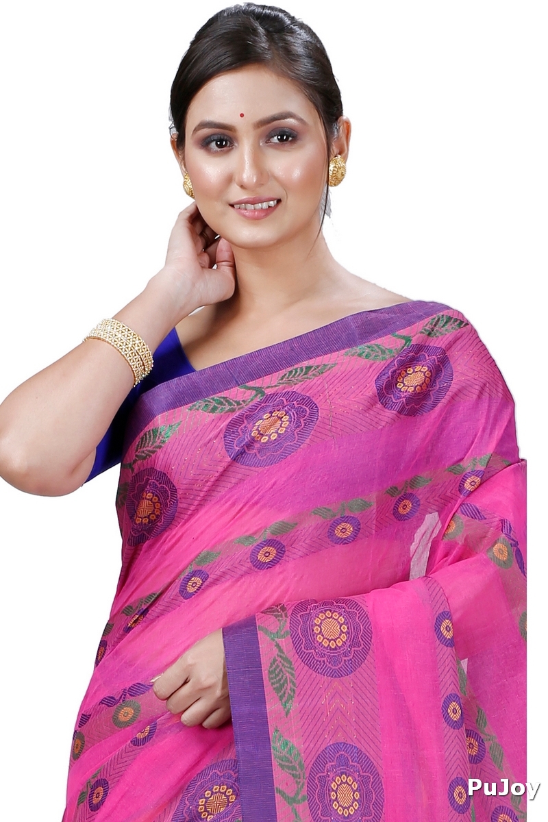 Pink Pure Cotton Uttara Tant Saree (1132)