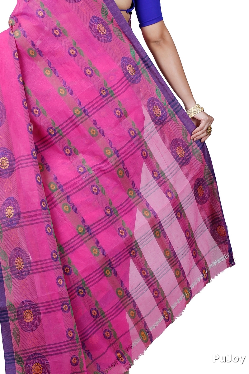 Pink Pure Cotton Uttara Tant Saree (1132)