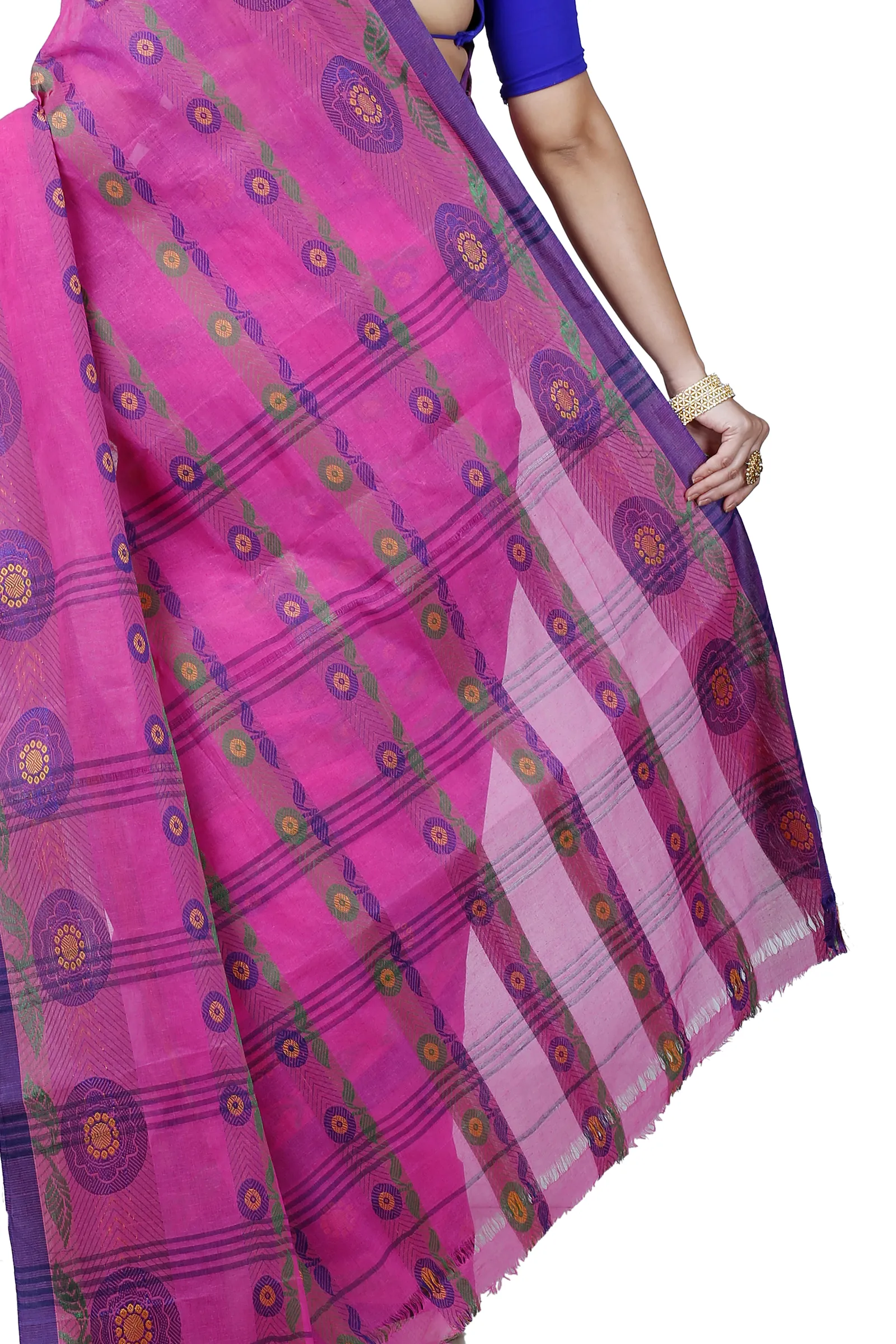 Pink Pure Cotton Uttara Tant Saree (1132)