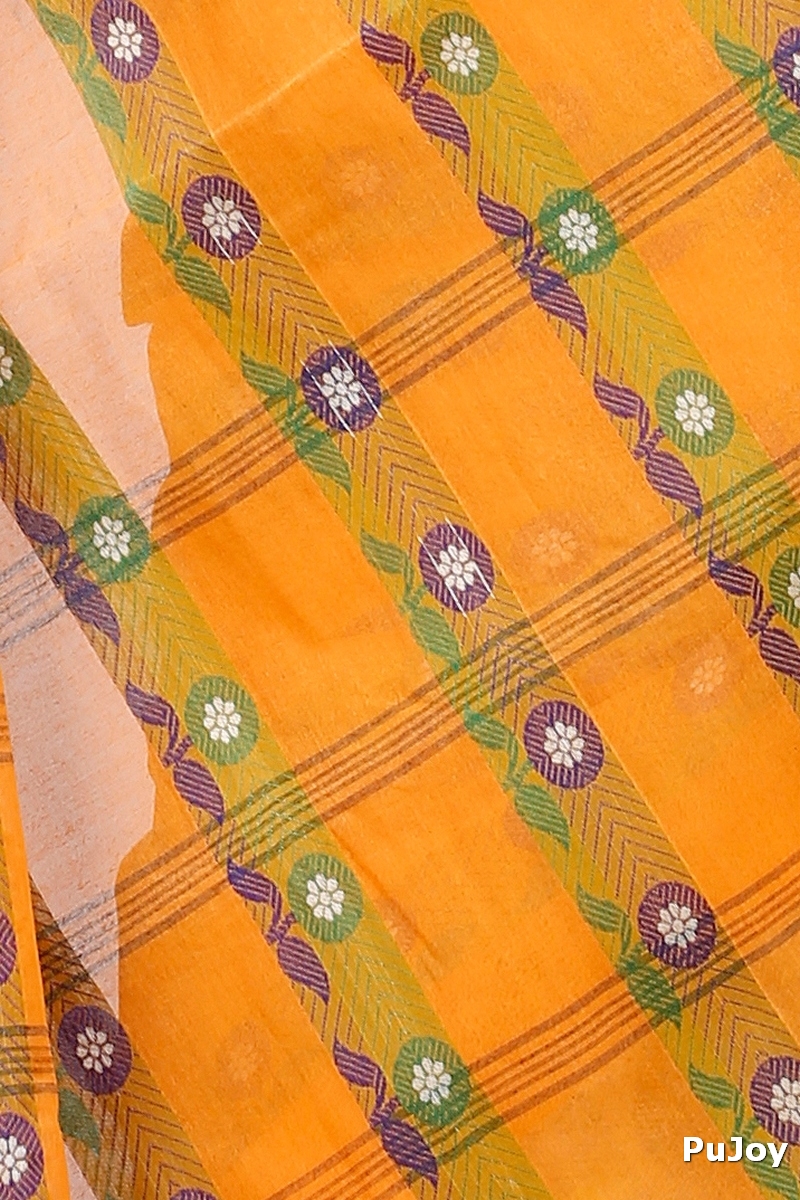 Yellow Pure Cotton Uttara Tant Saree (1134)
