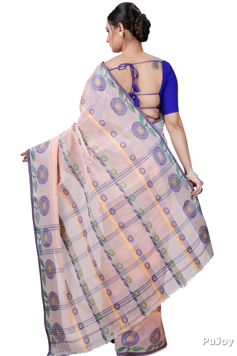 Cream Pure Cotton Uttara Tant Saree (1135)