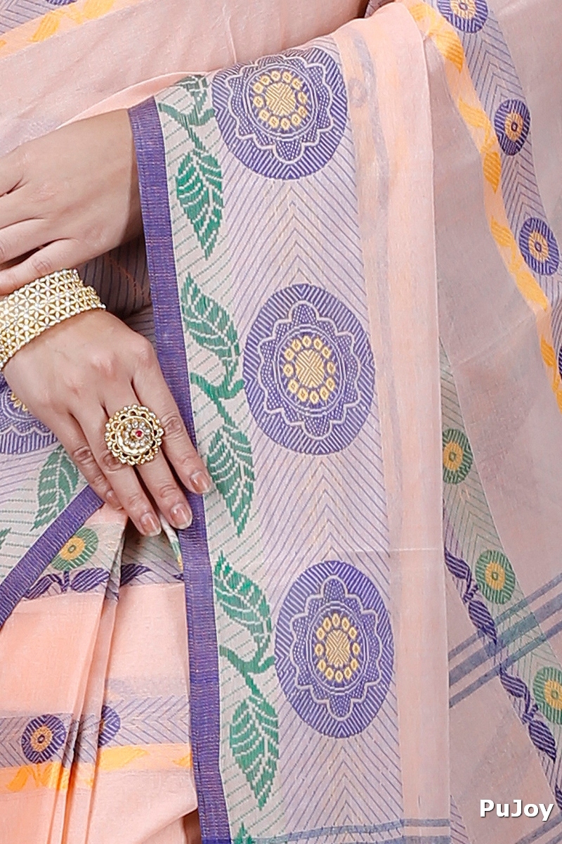 Cream Pure Cotton Uttara Tant Saree (1135)
