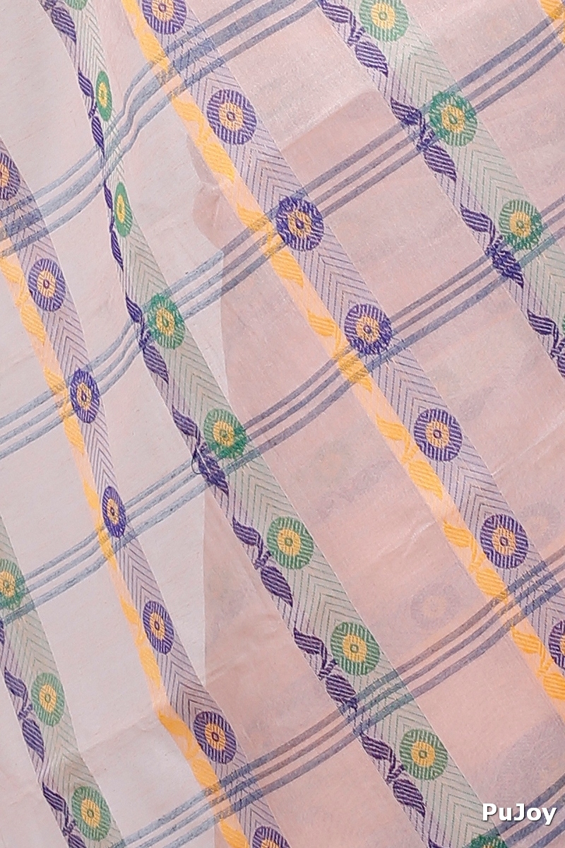 Cream Pure Cotton Uttara Tant Saree (1135)