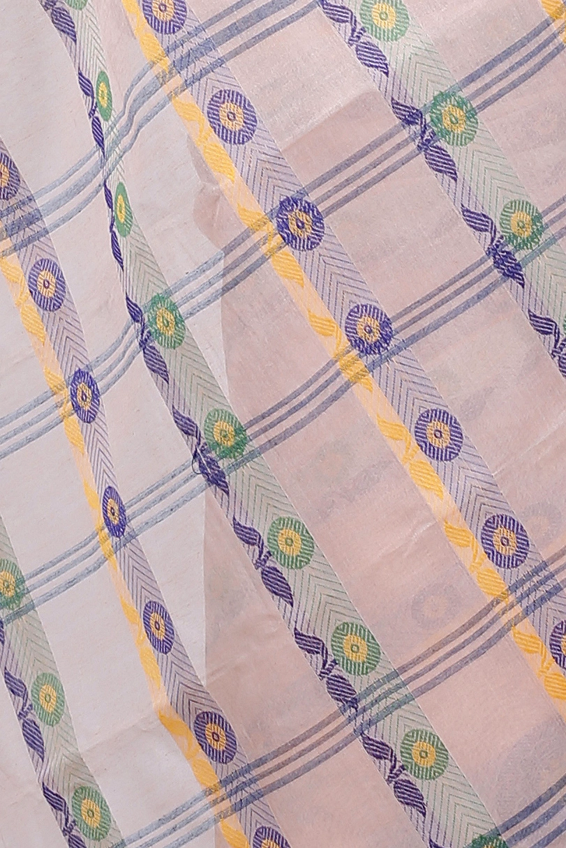 Cream Pure Cotton Uttara Tant Saree (1135)