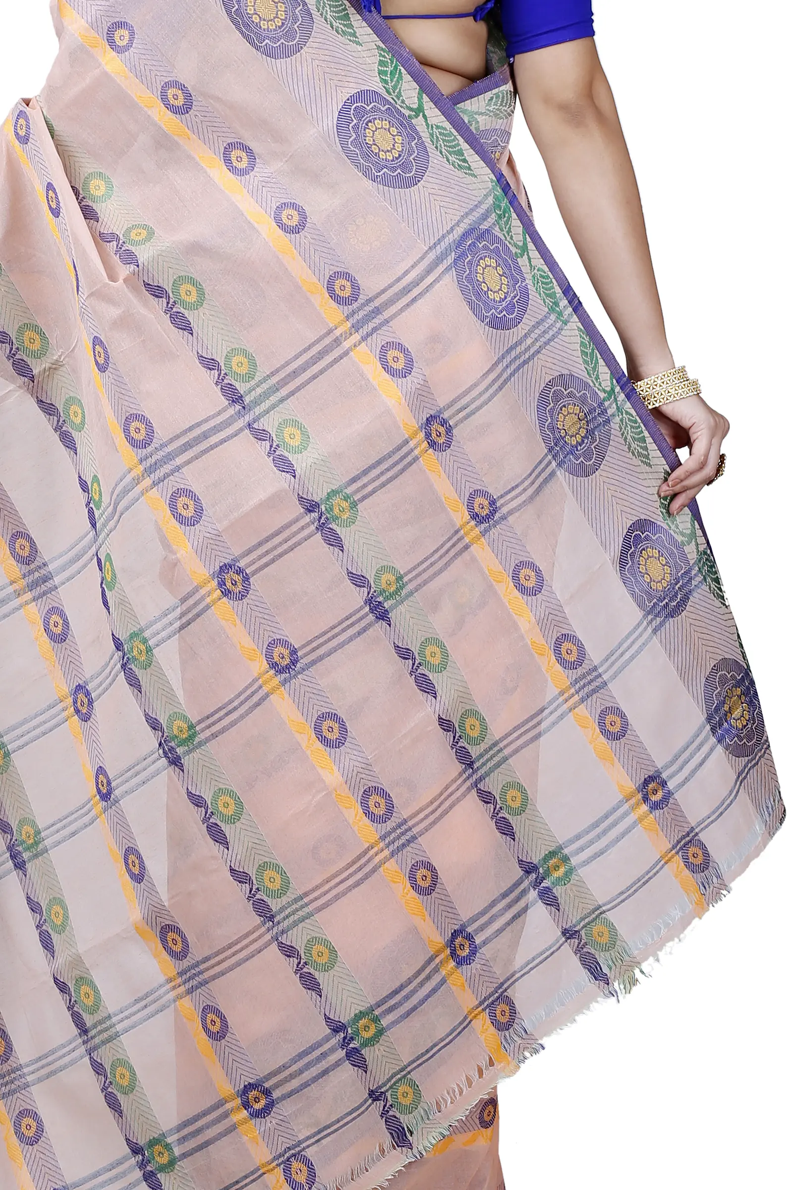 Cream Pure Cotton Uttara Tant Saree (1135)
