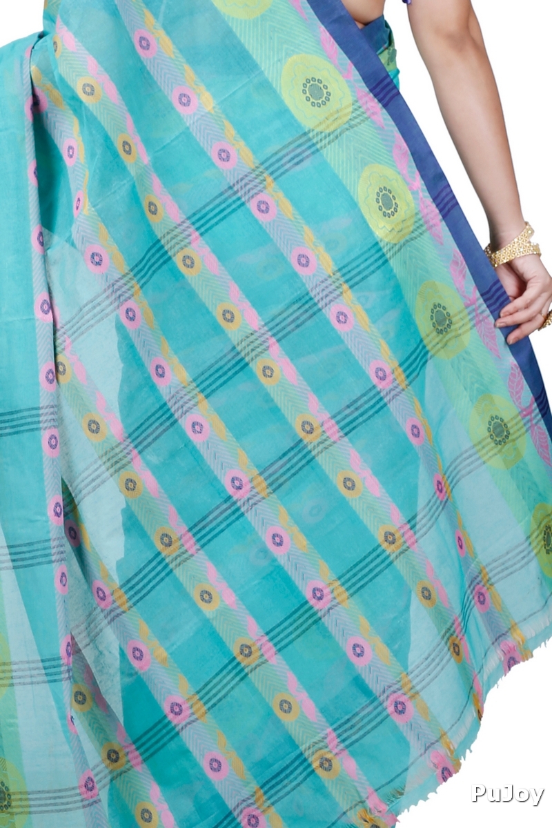 Green Pure Cotton Uttara Tant Saree (1136)