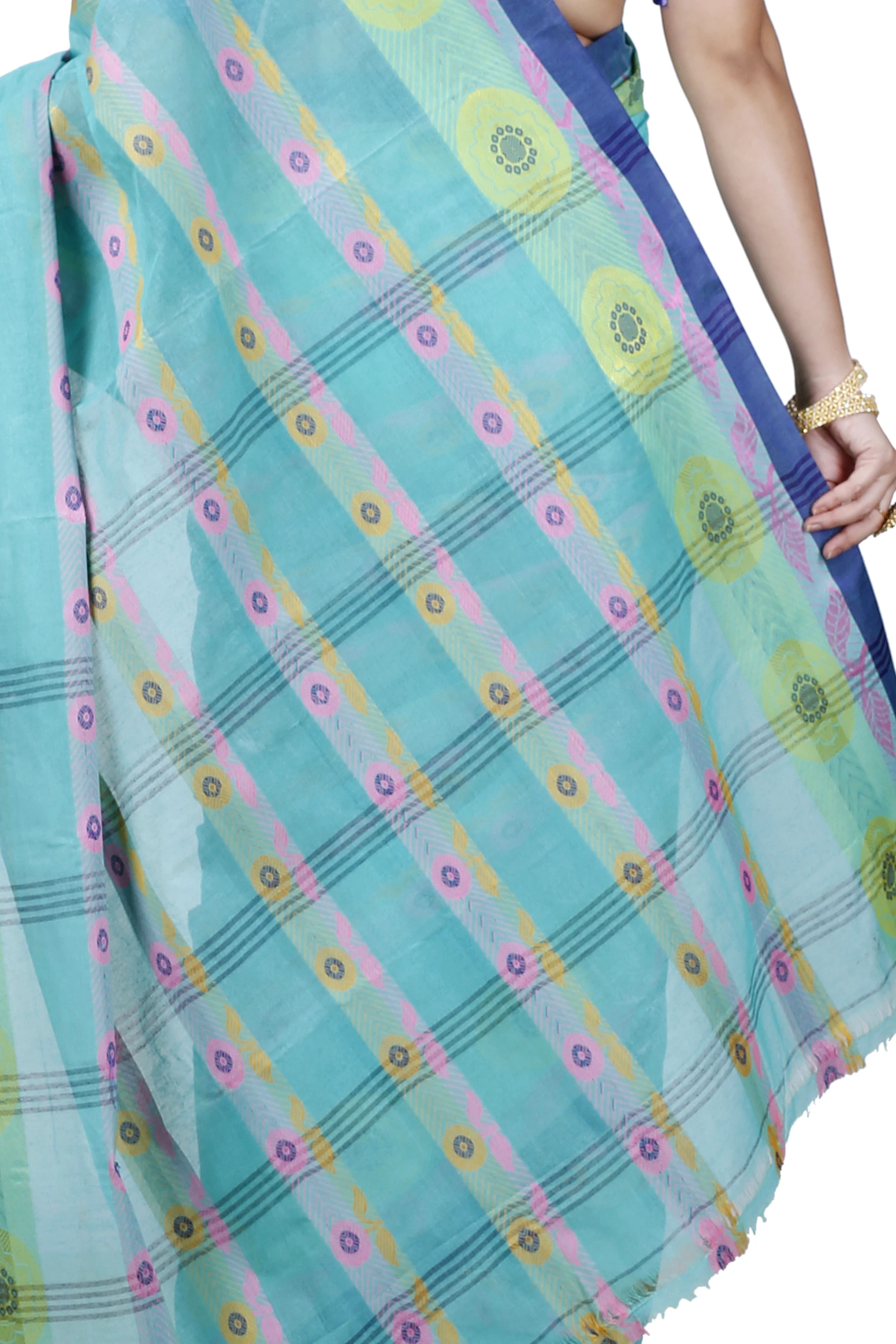 Green Pure Cotton Uttara Tant Saree (1136)