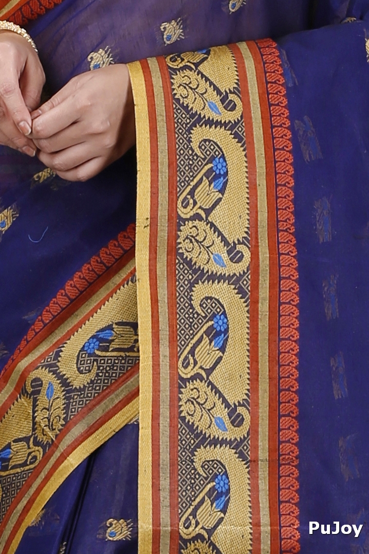 Blue Pure Cotton Utkal Tant Saree (1138)