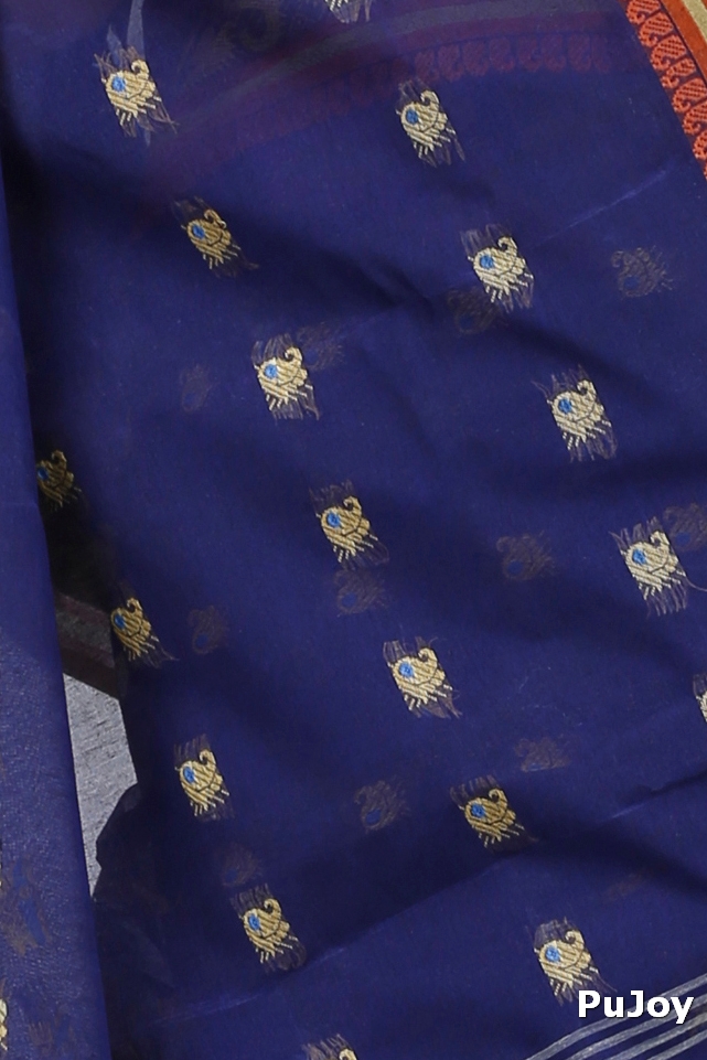 Blue Pure Cotton Utkal Tant Saree (1138)