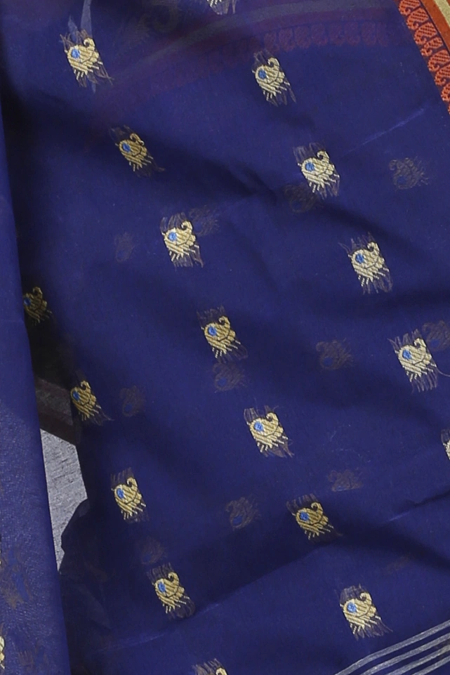 Blue Pure Cotton Utkal Tant Saree (1138)