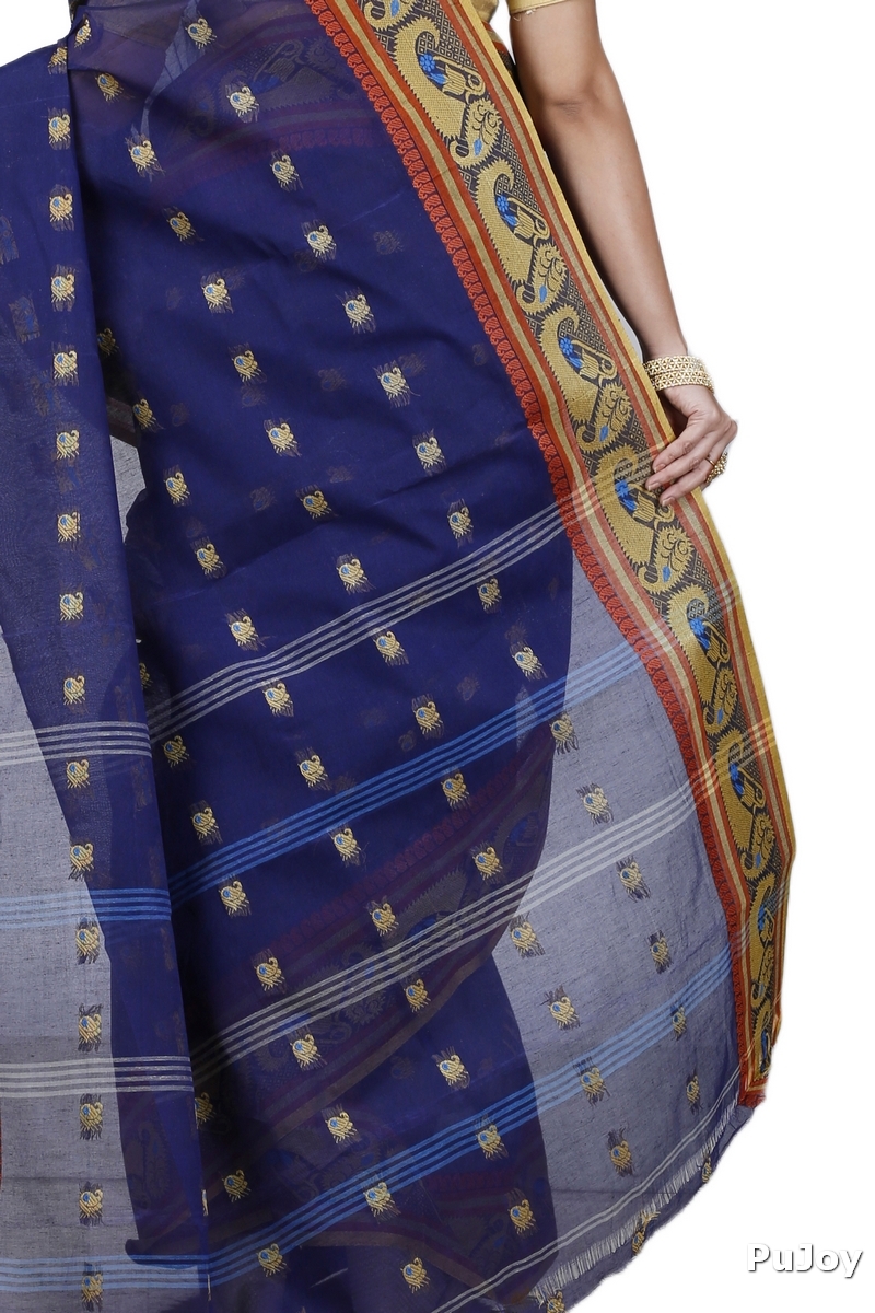 Blue Pure Cotton Utkal Tant Saree (1138)