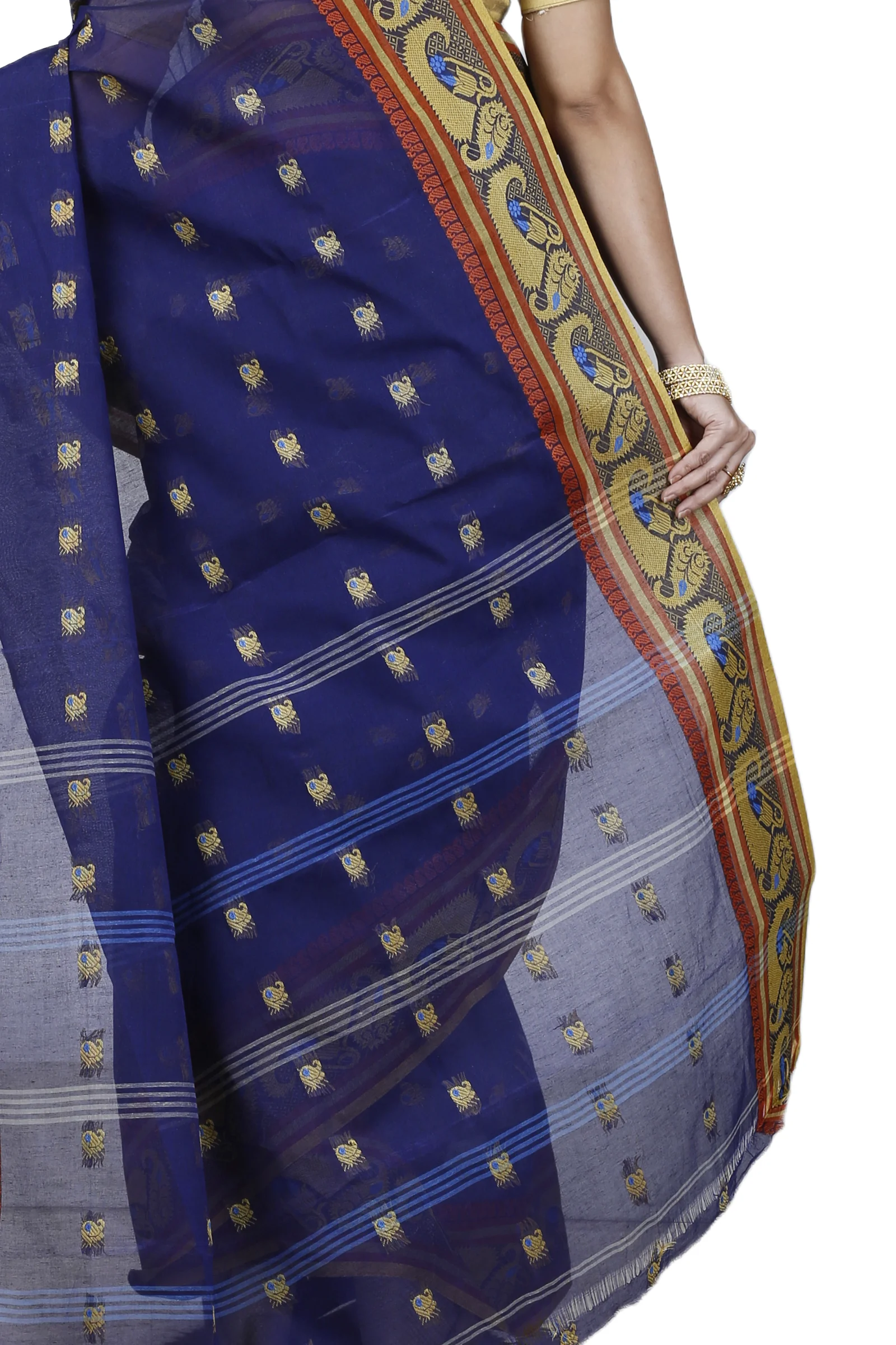 Blue Pure Cotton Utkal Tant Saree (1138)