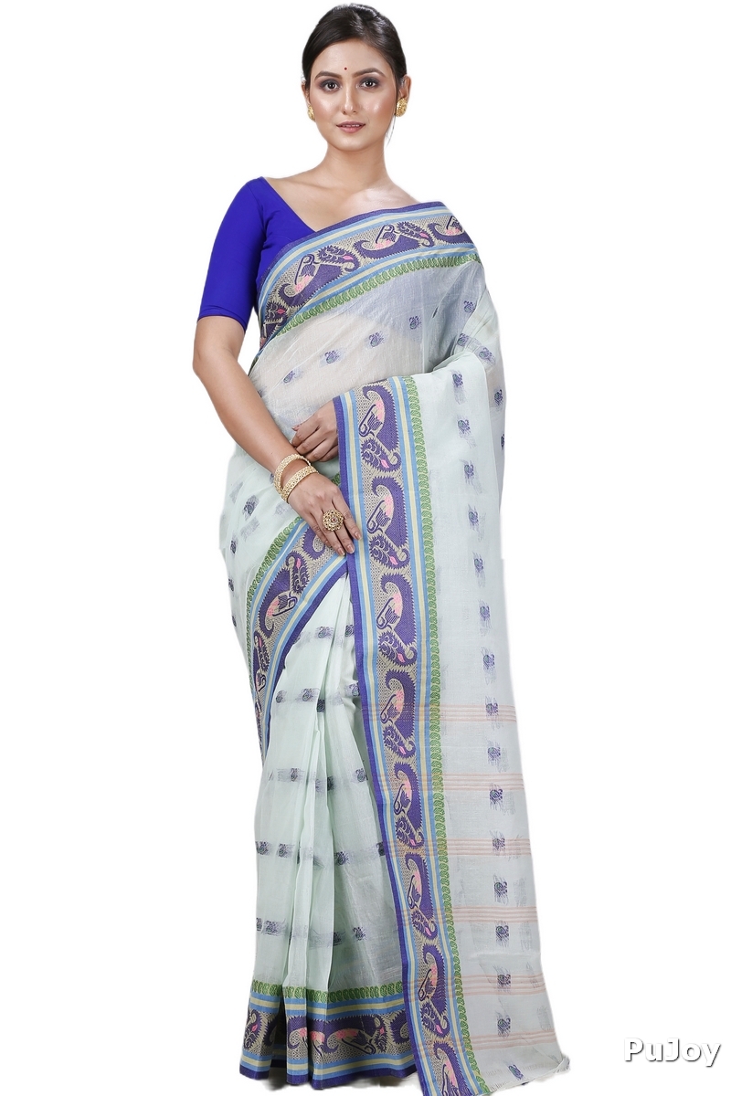 Off White Pure Cotton Utkal Tant Saree (1139)