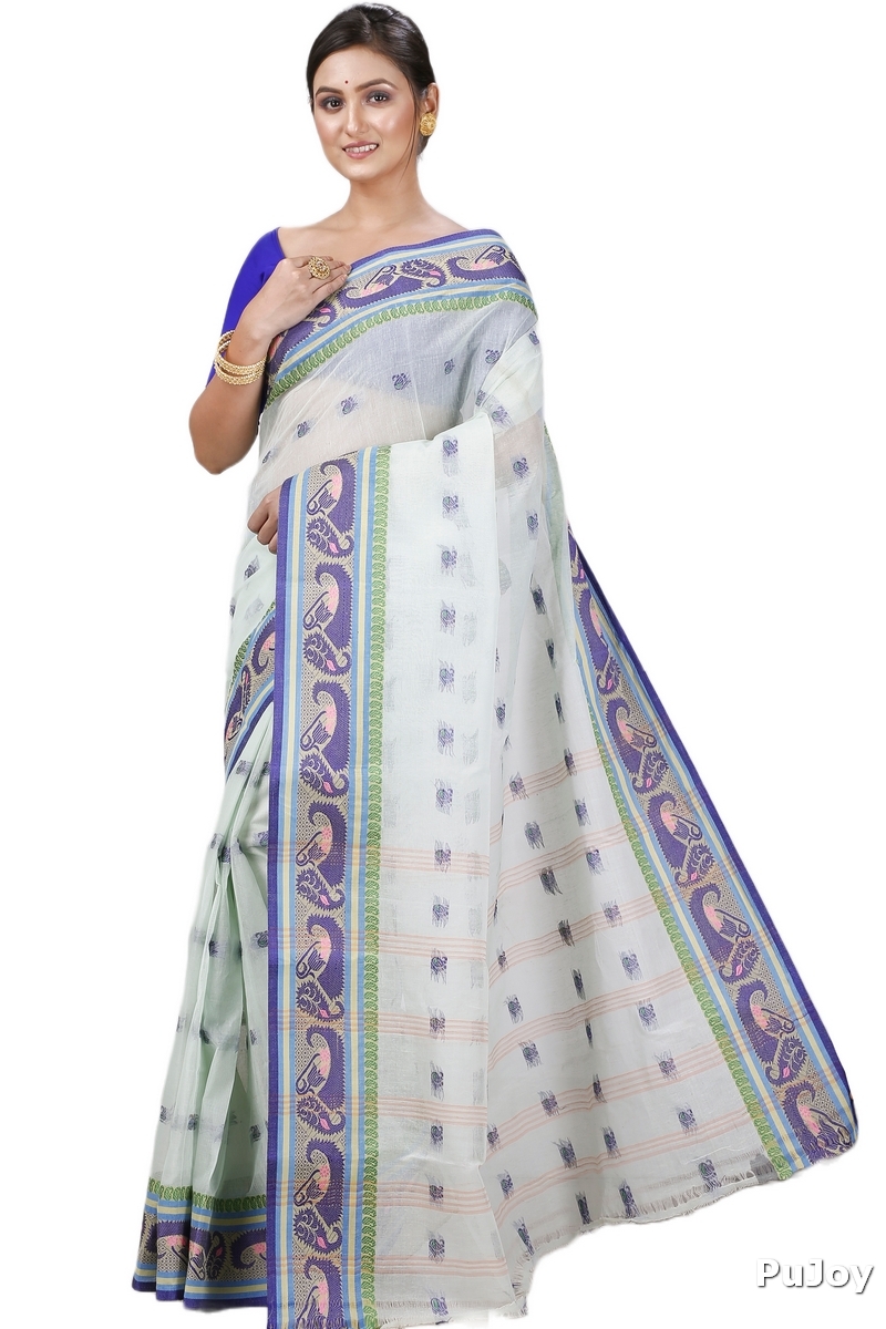 Off White Pure Cotton Utkal Tant Saree (1139)