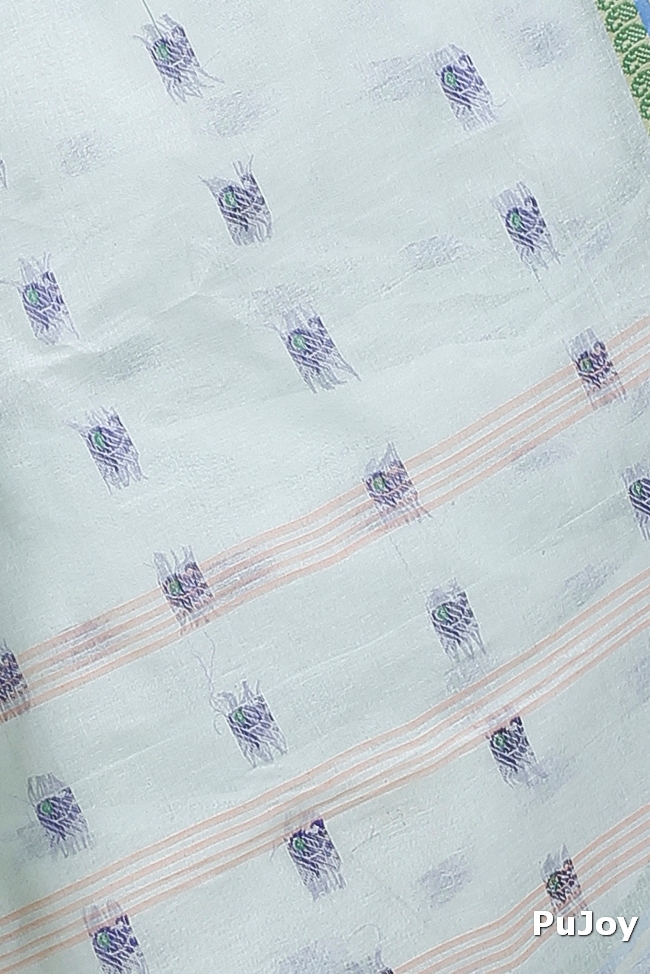 Off White Pure Cotton Utkal Tant Saree (1139)