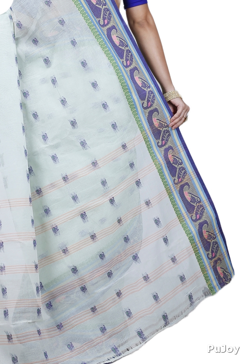 Off White Pure Cotton Utkal Tant Saree (1139)