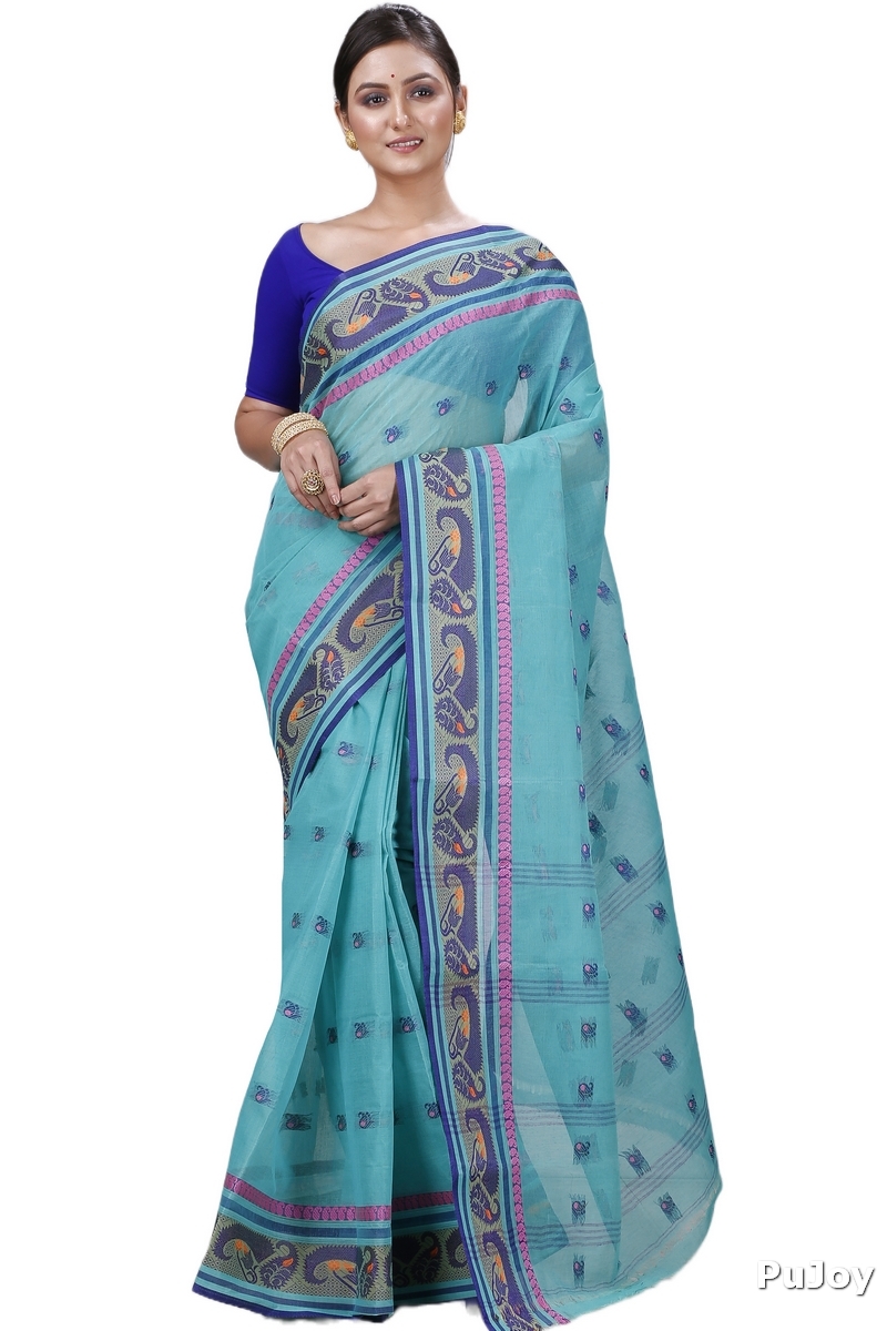 Dark Green Pure Cotton Utkal Tant Saree (1140)