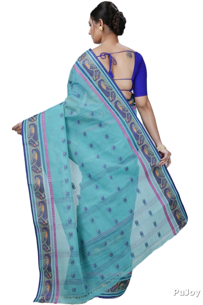 Dark Green Pure Cotton Utkal Tant Saree (1140)