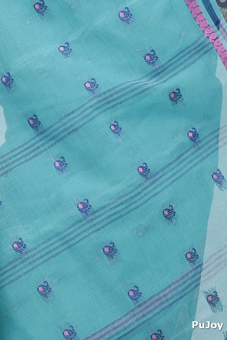 Dark Green Pure Cotton Utkal Tant Saree (1140)