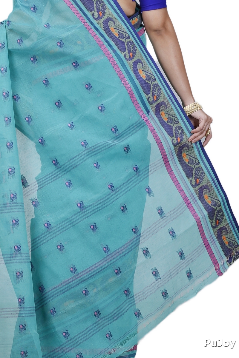Dark Green Pure Cotton Utkal Tant Saree (1140)