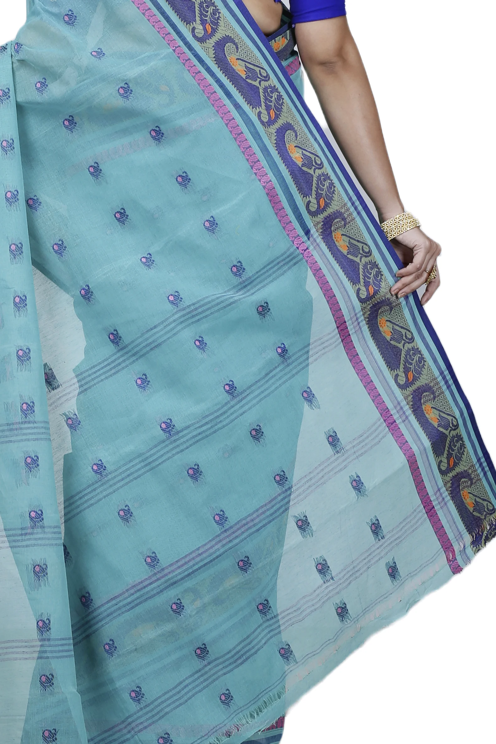 Dark Green Pure Cotton Utkal Tant Saree (1140)