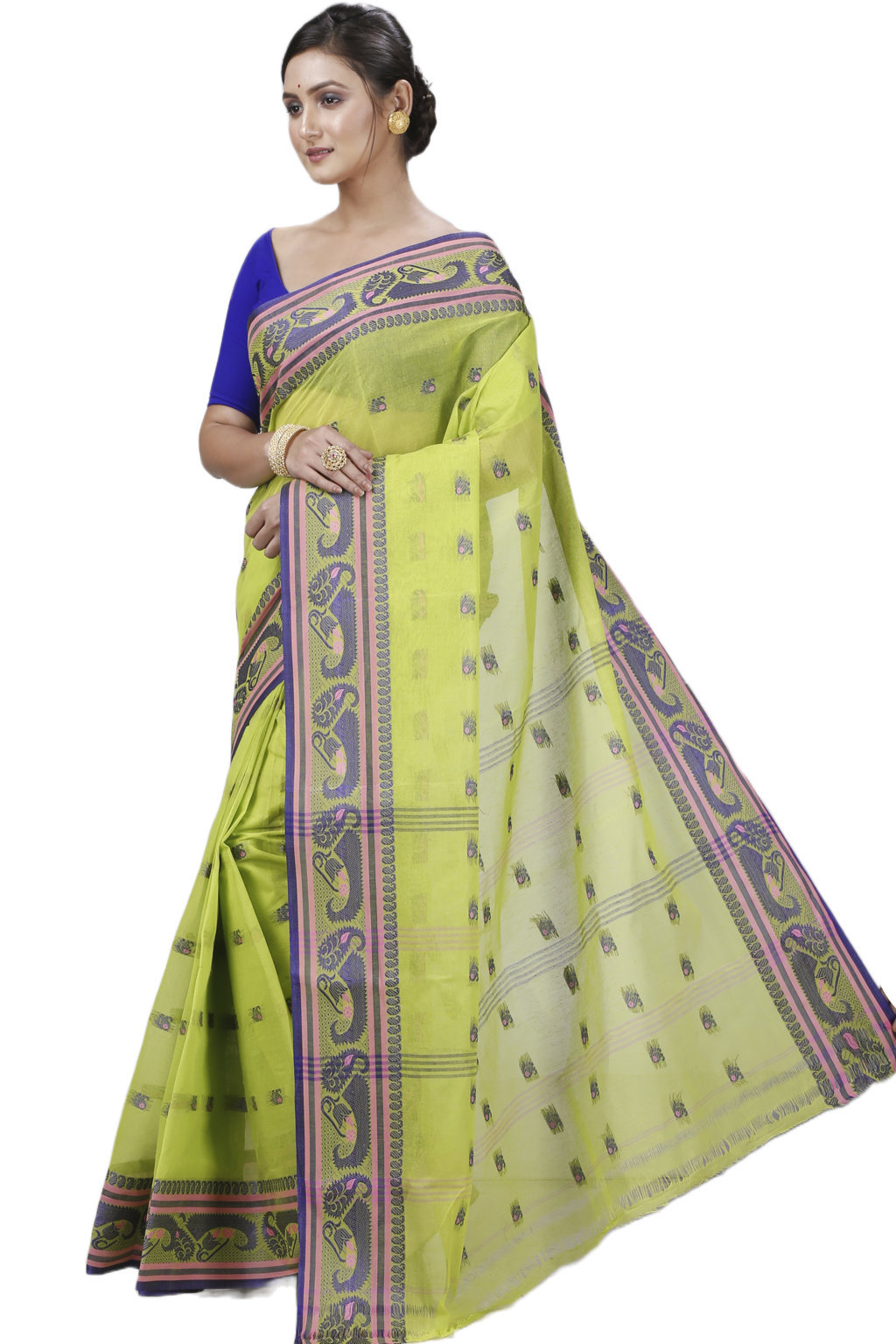 Green Pure Cotton Utkal Tant Saree (1141)