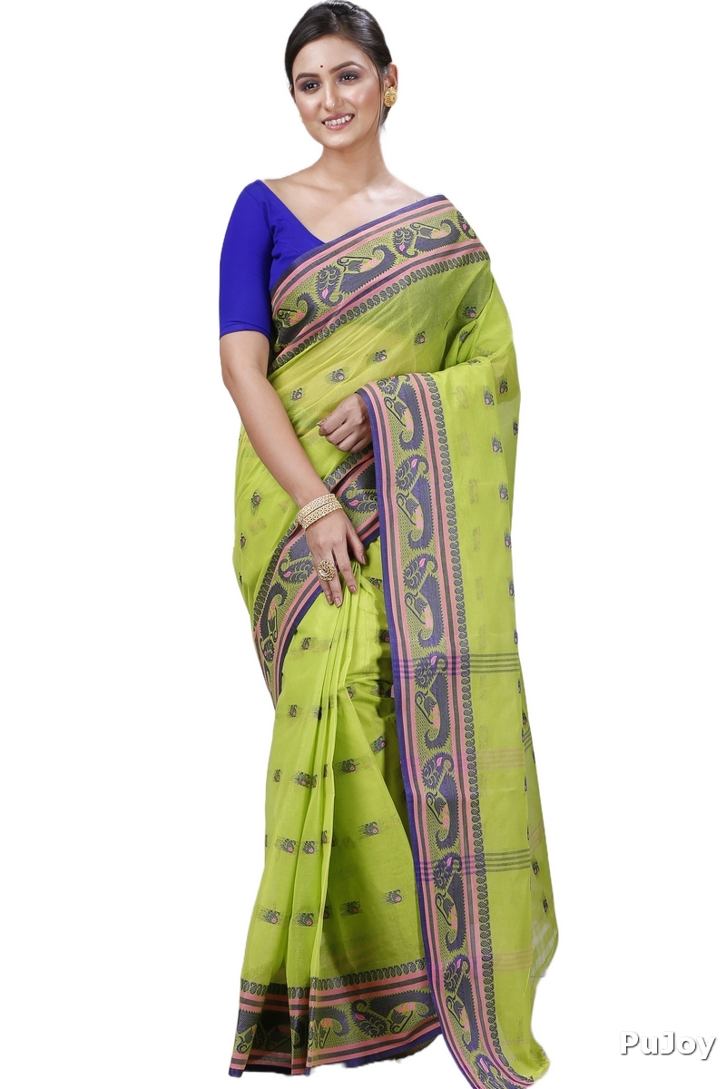 Green Pure Cotton Utkal Tant Saree (1141)