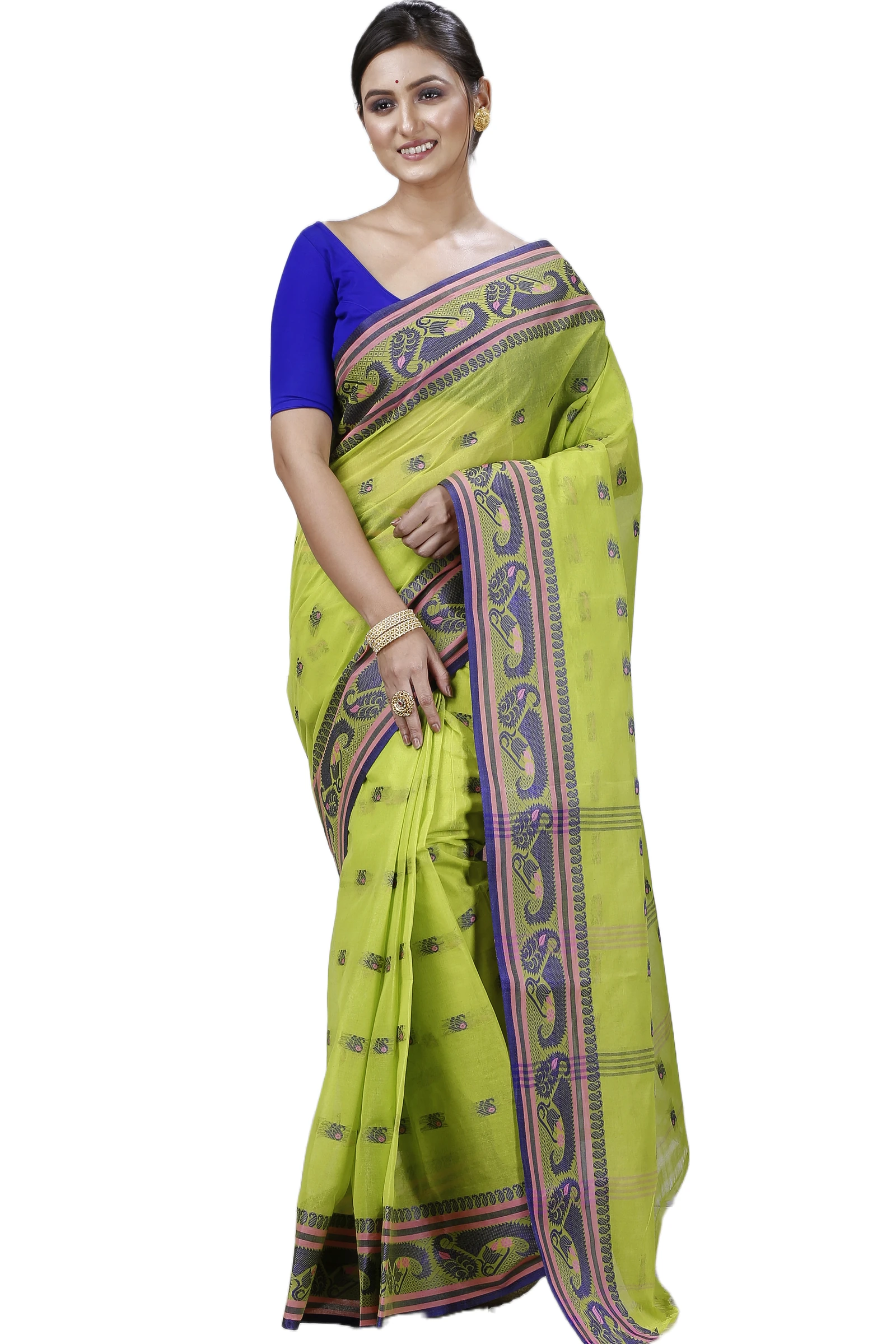 Green Pure Cotton Utkal Tant Saree (1141)