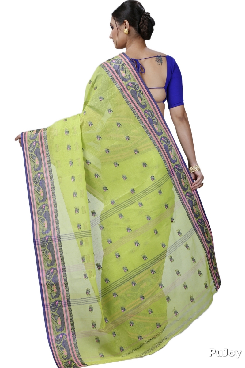 Green Pure Cotton Utkal Tant Saree (1141)