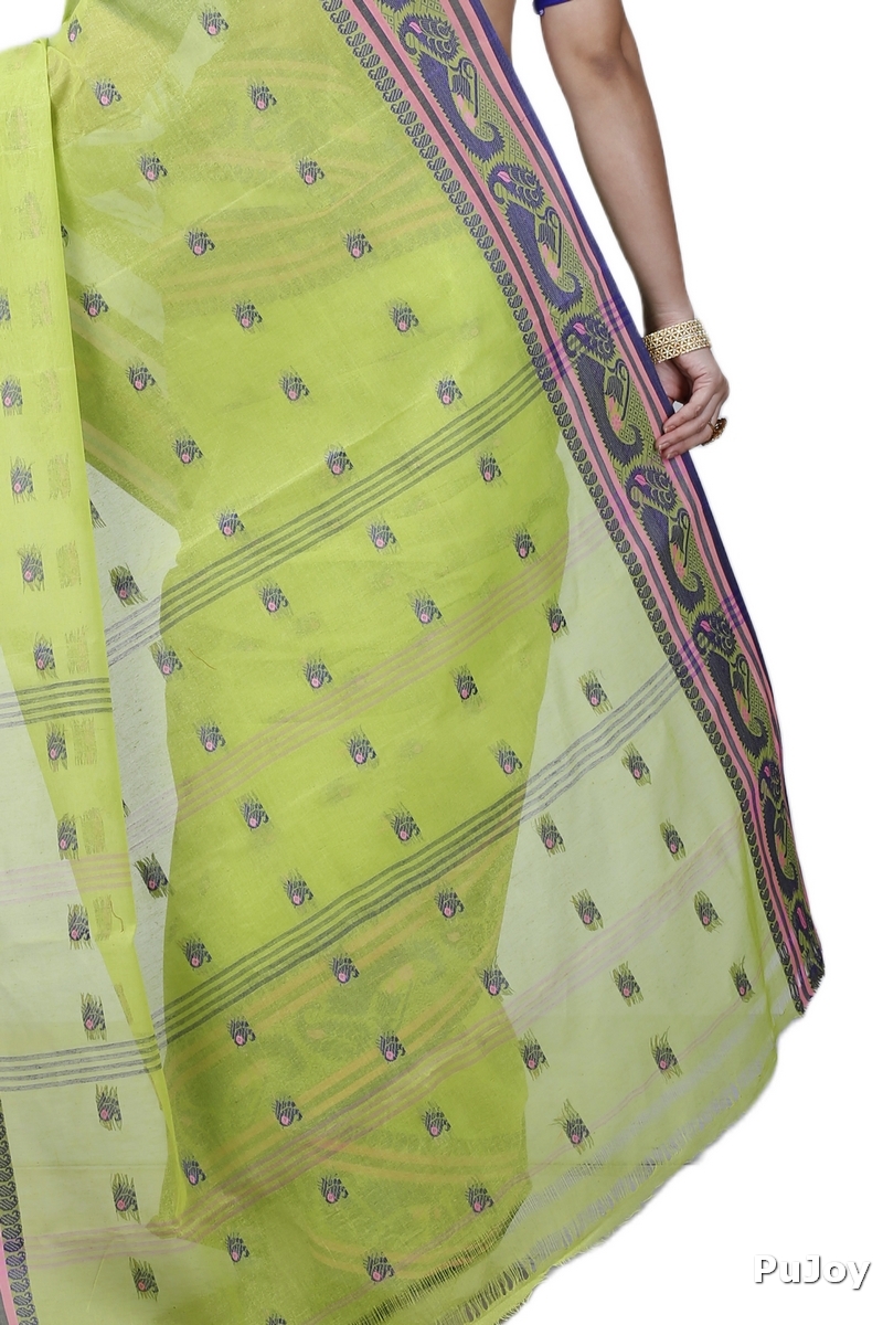 Green Pure Cotton Utkal Tant Saree (1141)