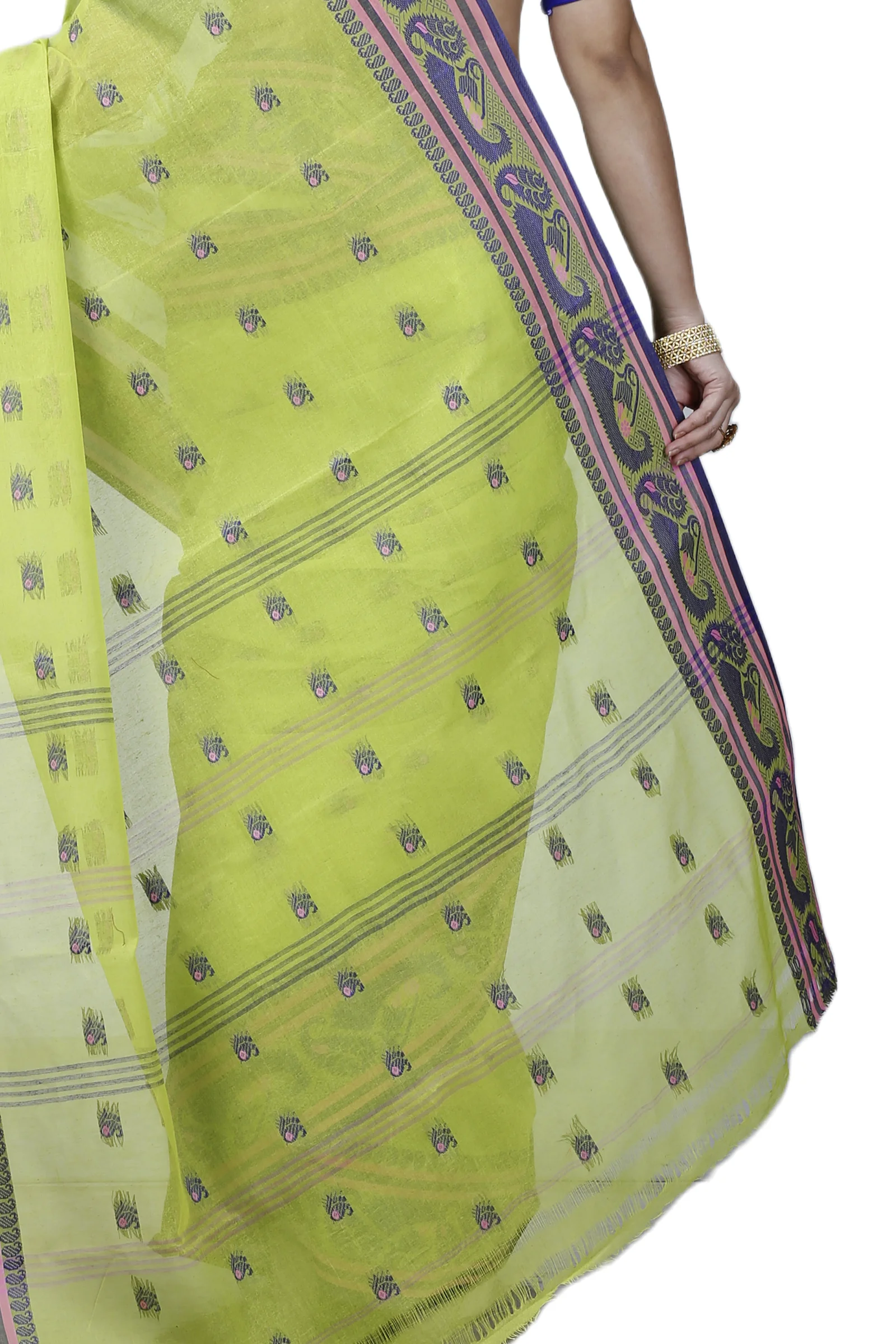 Green Pure Cotton Utkal Tant Saree (1141)