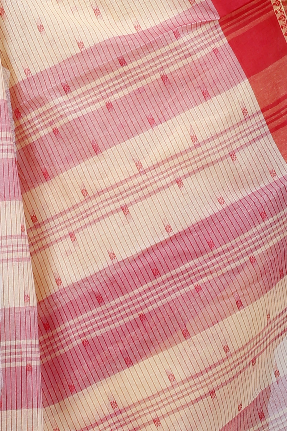 Red Yellow Pure Cotton Uma Tant Saree (1142)