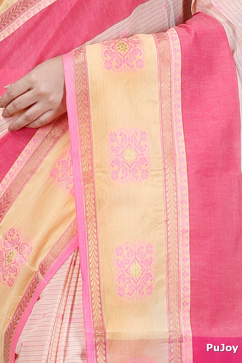 Red Pure Cotton Uma Tant Saree (1143)