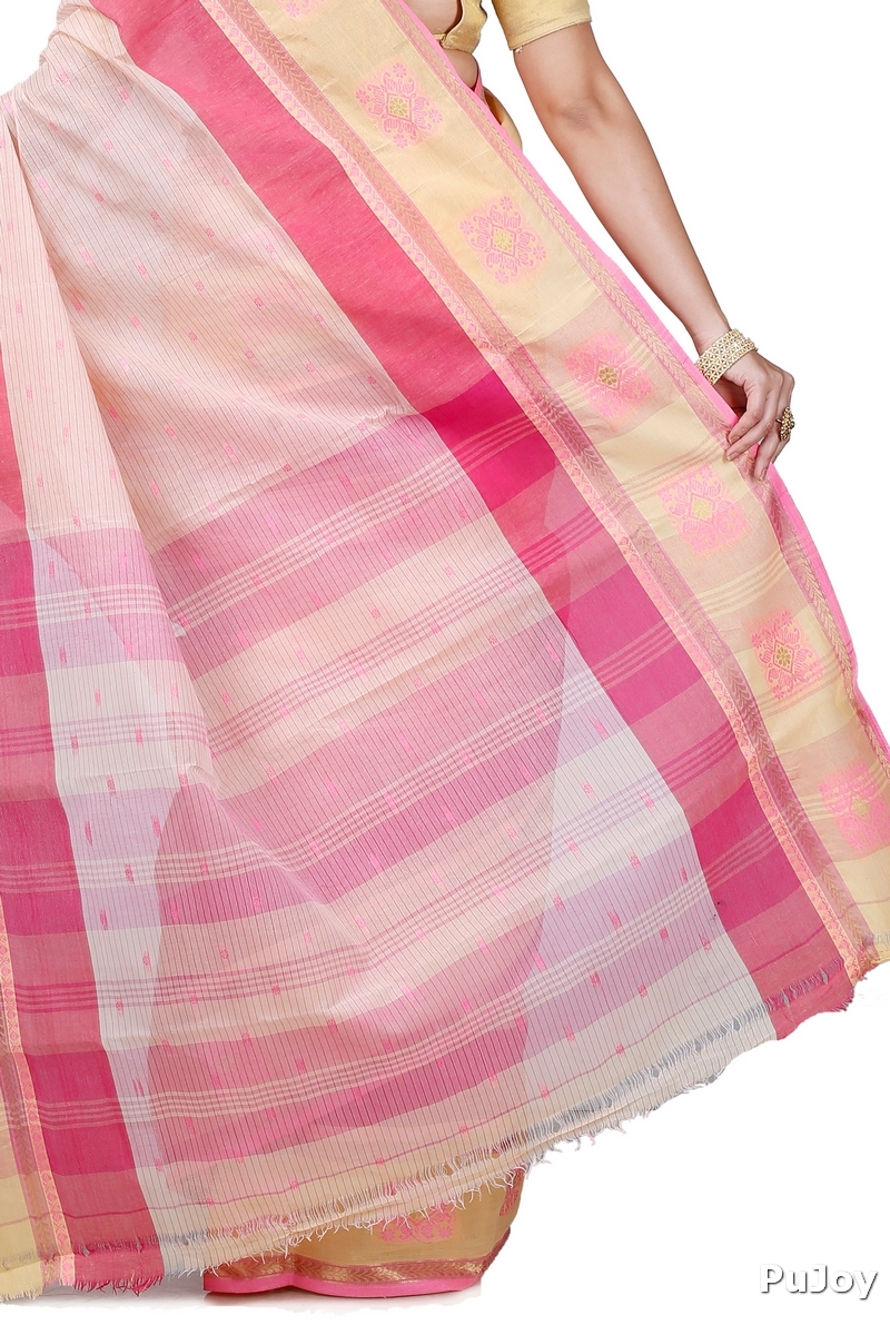 Red Pure Cotton Uma Tant Saree (1143)