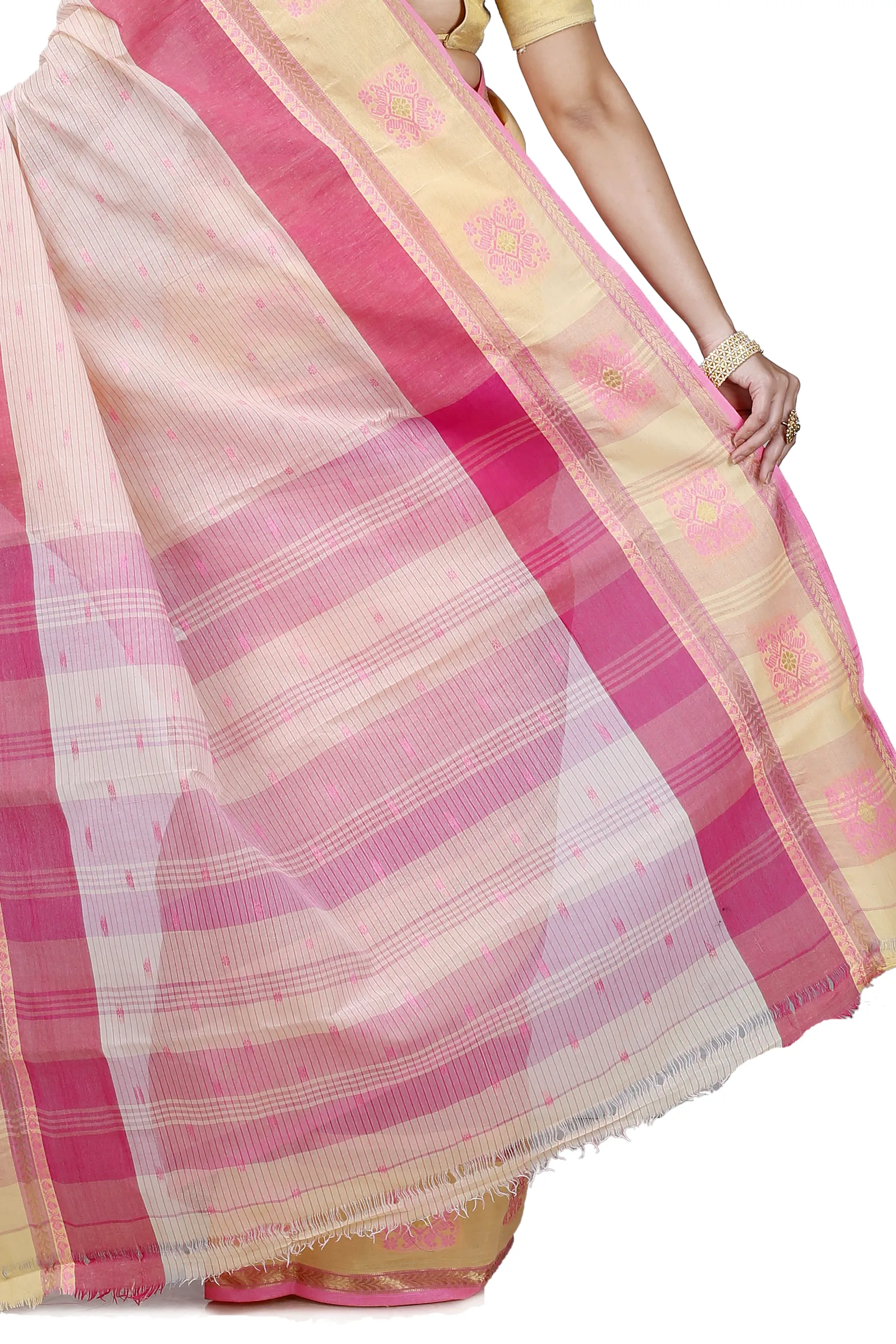 Red Pure Cotton Uma Tant Saree (1143)