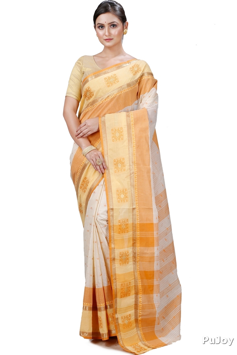 Yellow Pure Cotton Uma Tant Saree (1144)