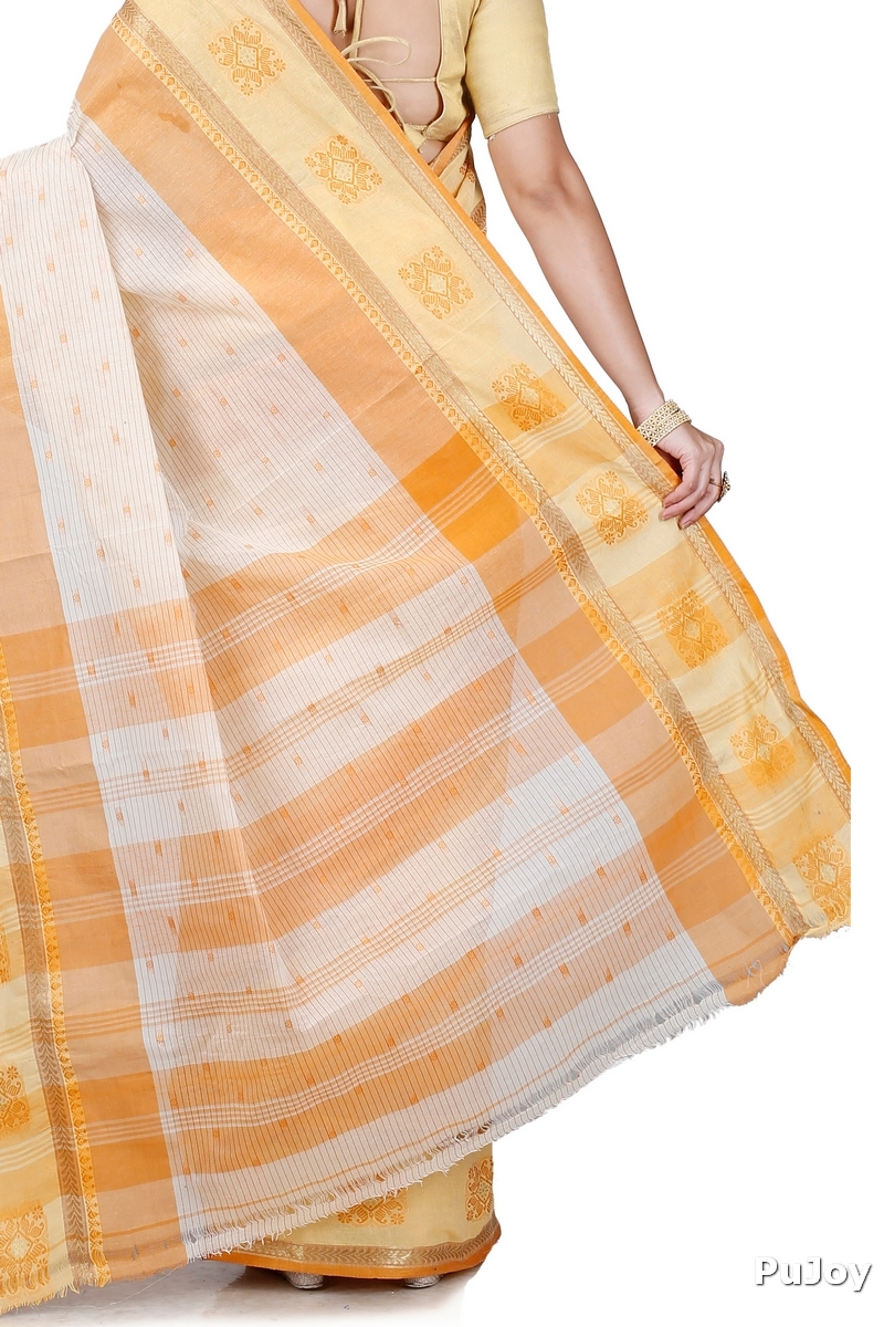 Yellow Pure Cotton Uma Tant Saree (1144)