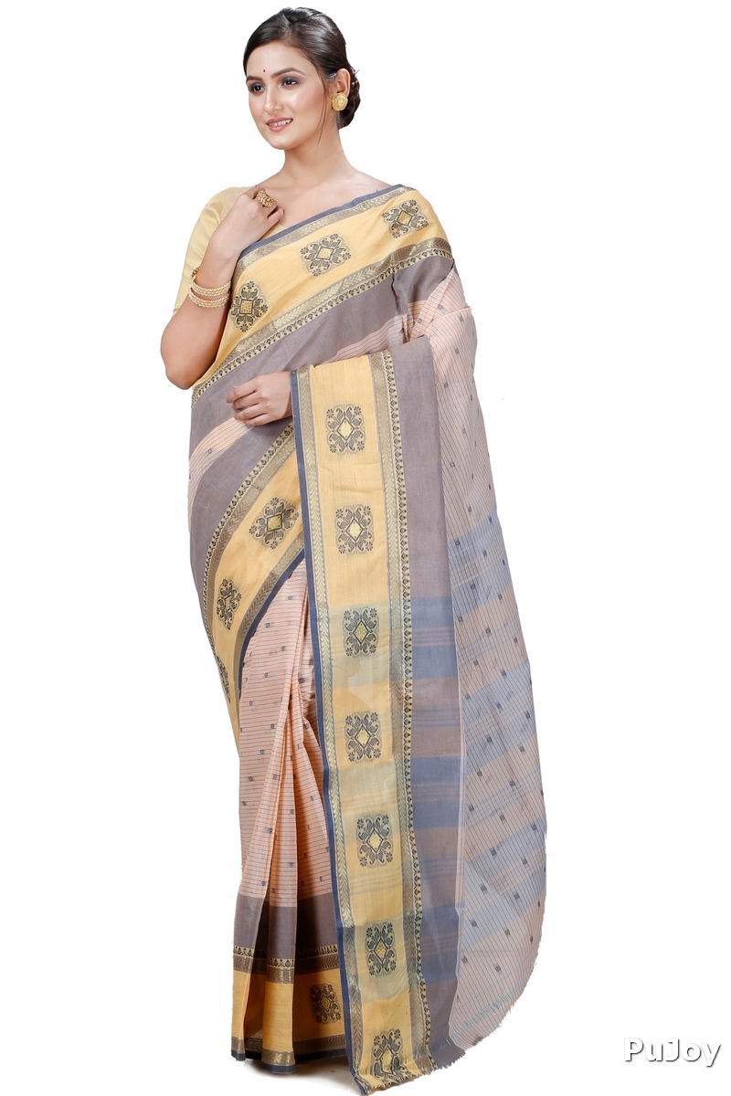 Cream Pure Cotton Uma Tant Saree (1145)
