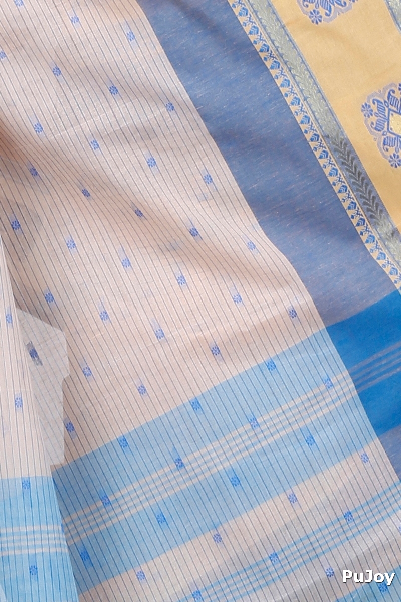 Off-White Pure Cotton Uma Tant Saree (1146)