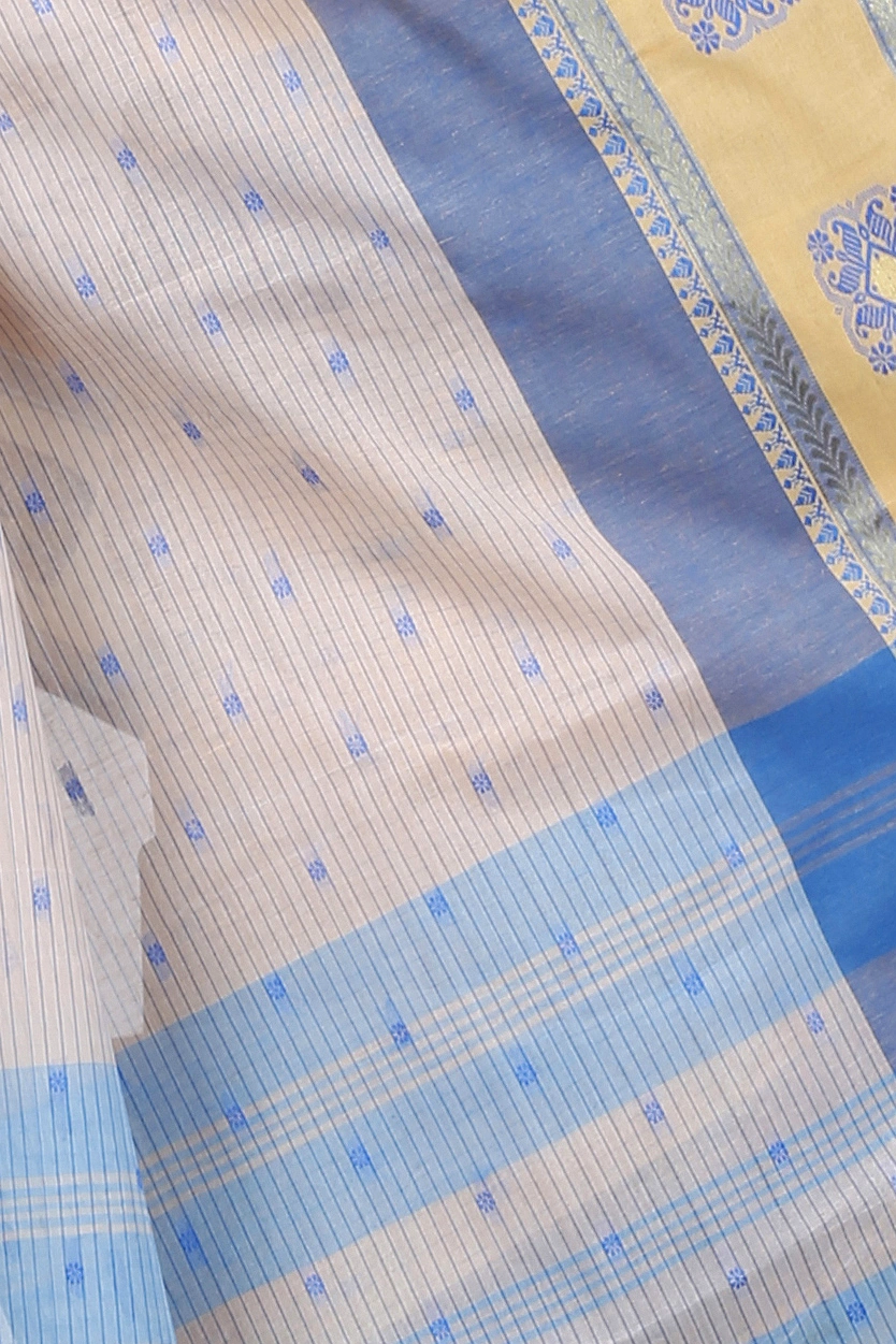 Off-White Pure Cotton Uma Tant Saree (1146)