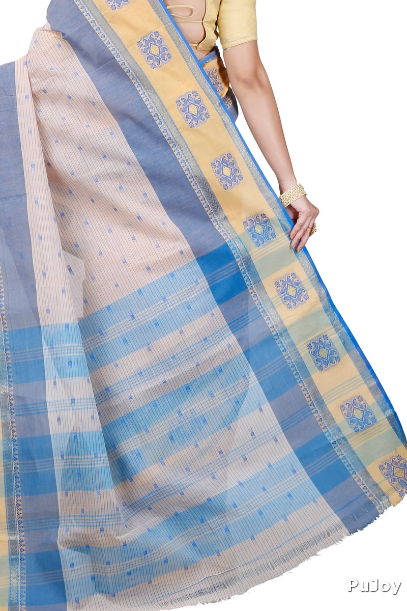 Off-White Pure Cotton Uma Tant Saree (1146)