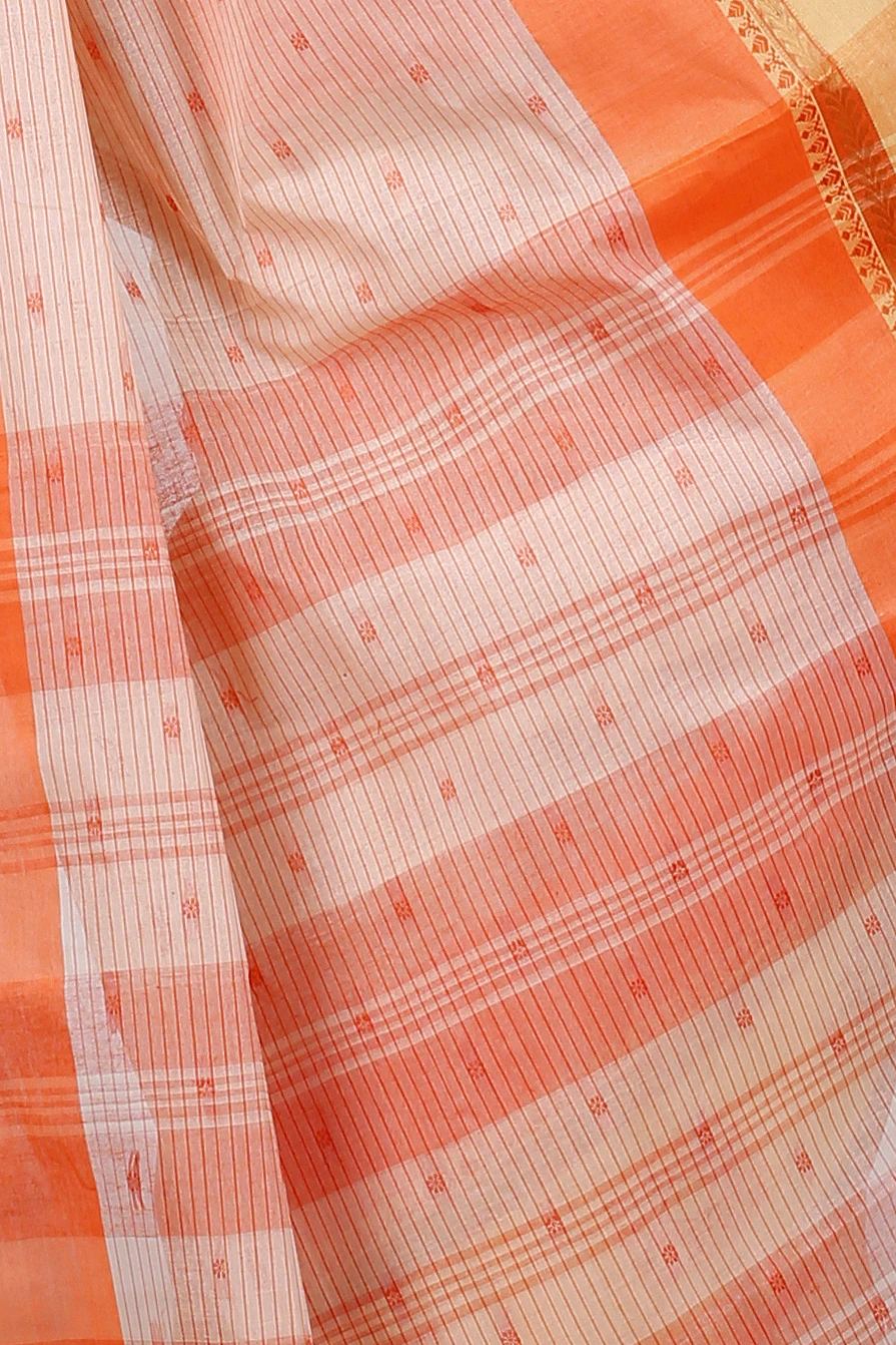 Orange Pure Cotton Uma Tant Saree (1147)