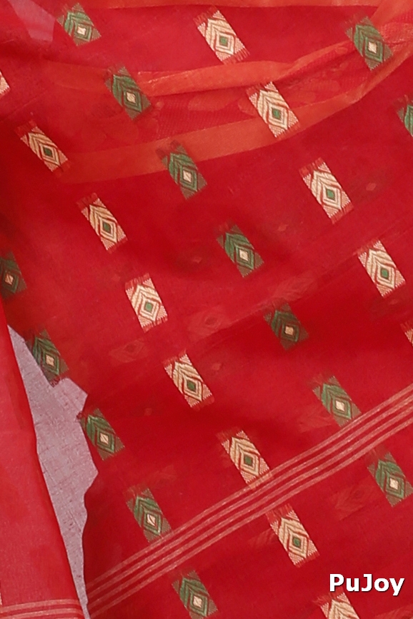 Red Pure Cotton Udaya Tant Saree (1148)