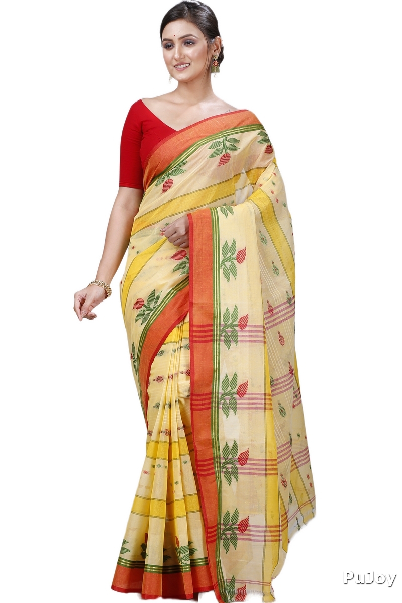 Yellow Pure Cotton Udichi Tant Saree (1157)