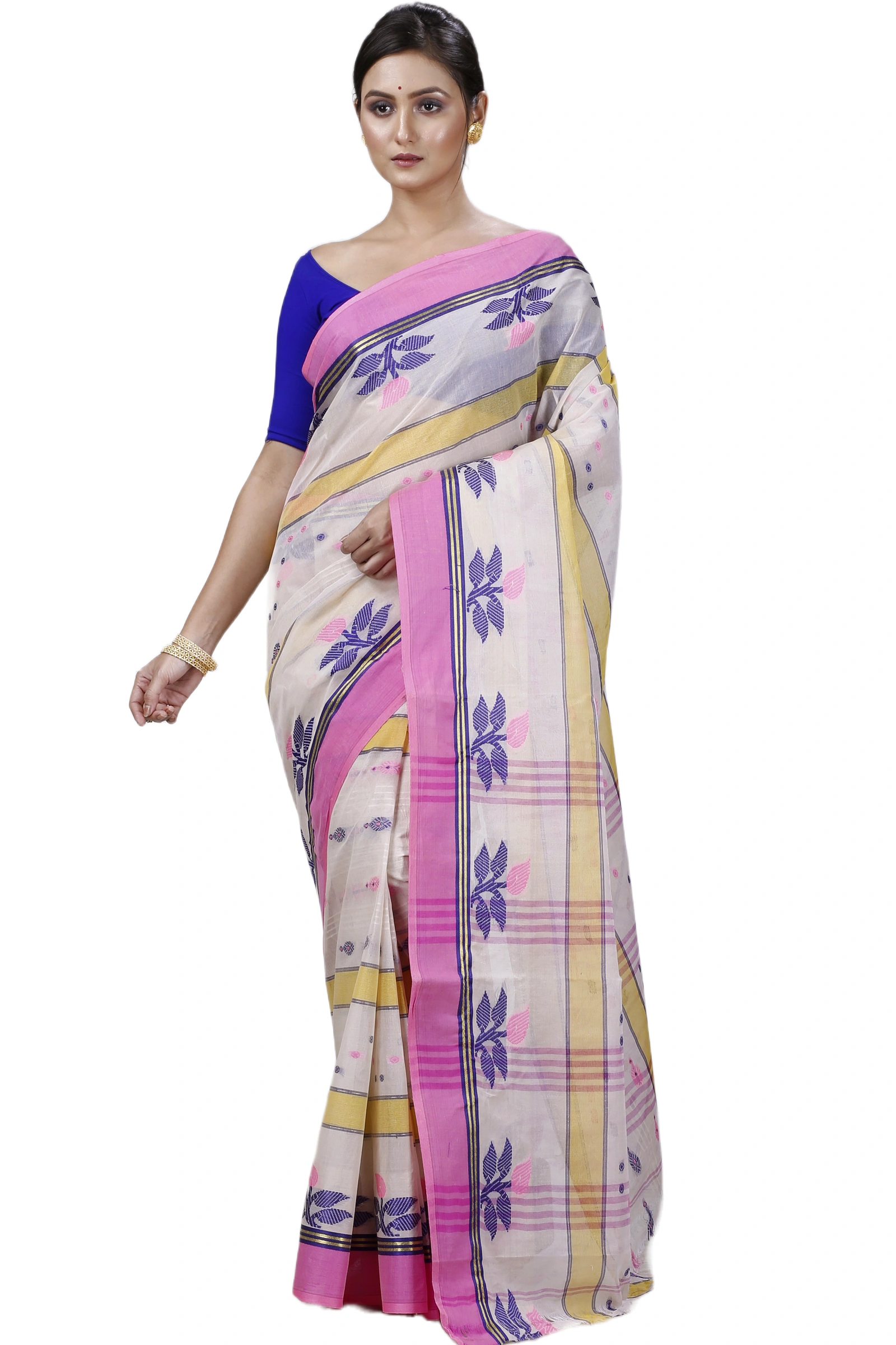 Pink Pure Cotton Udichi Tant Saree (1158)
